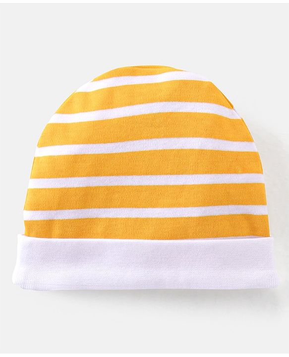 Babyhug 100% Cotton Knit Half Sleeves Onesie with Diaper Pants Cap Mittens & Booties Giraffe Print - Grey & Yellow