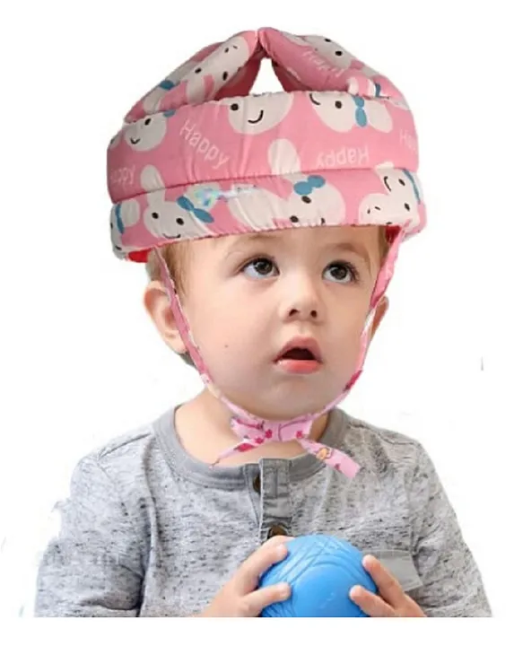 Mihar Essentials Baby Safety Helmet Pink Color And Print May Vary info