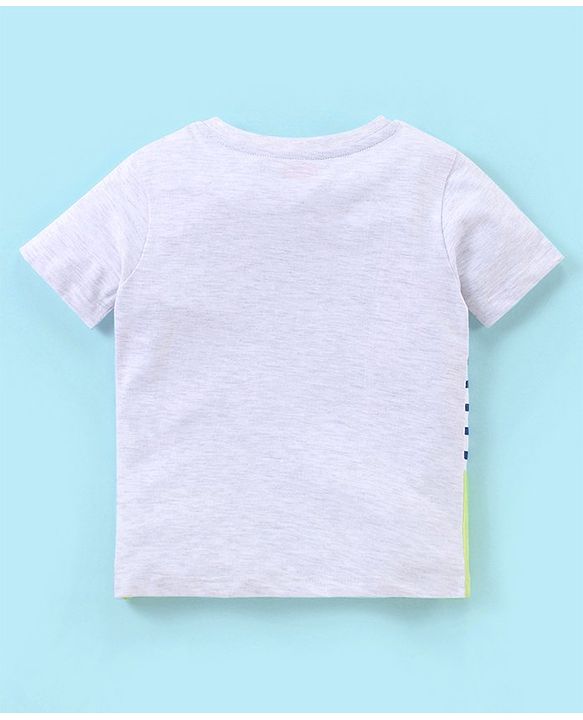 Babyhug Cotton Half Sleeves T-Shirt and Knee Length Shorts Striped - Blue