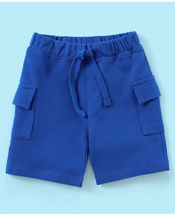 Babyhug Cotton Half Sleeves T-Shirt and Knee Length Shorts Striped - Blue