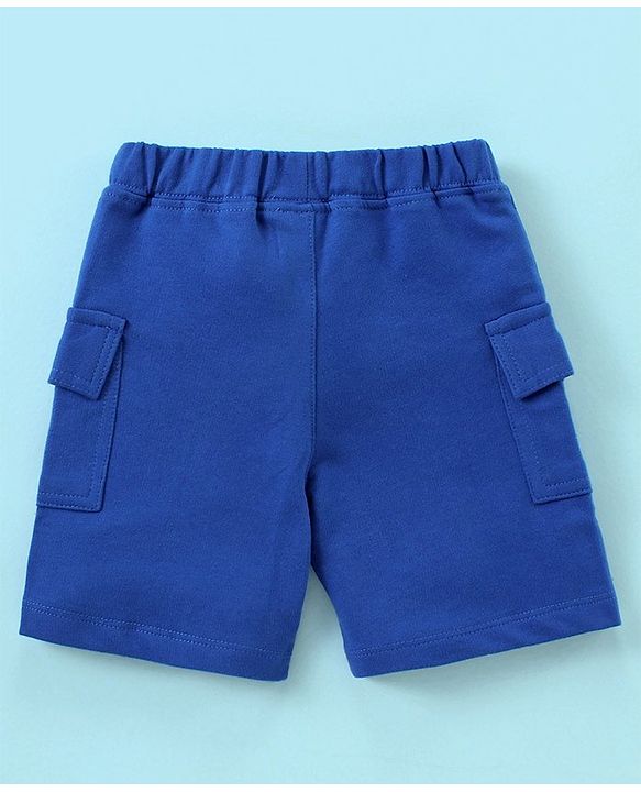 Babyhug Cotton Half Sleeves T-Shirt and Knee Length Shorts Striped - Blue