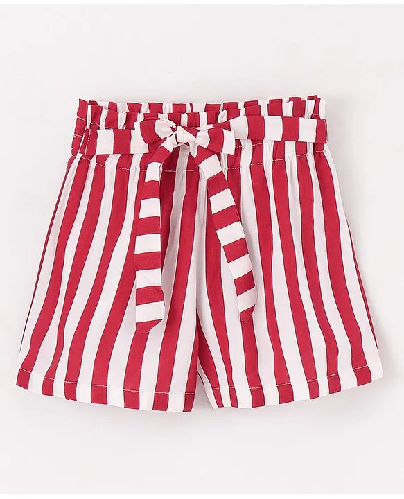 Buy CrayonFlakes Back Elasticated & Front Tie Up Striped Shorts