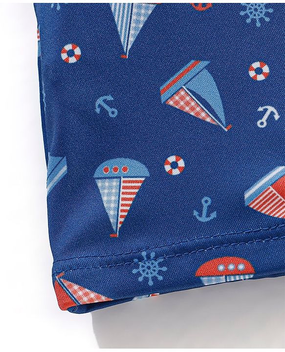 Babyhug Swimming Trunk Boat Print - Navy Blue