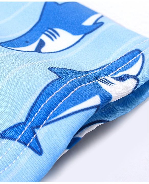 Babyhug Short Length Swimming Trunk Sharks Print - Blue