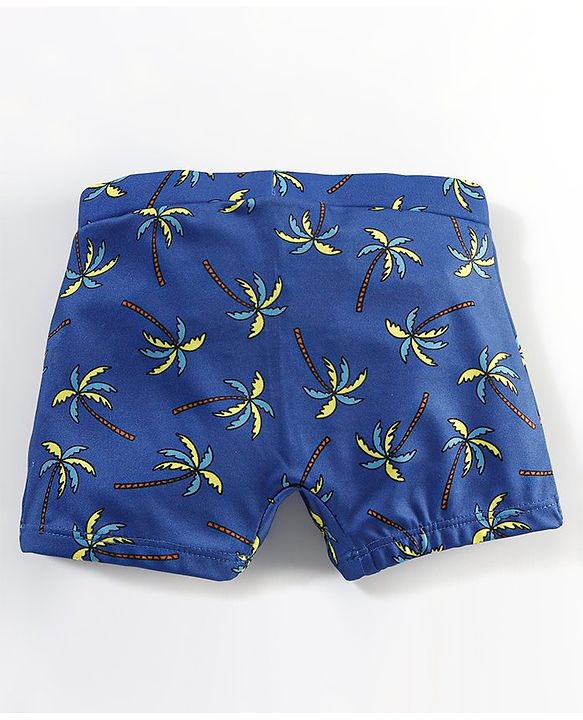 Babyhug Swimming Trunk Palm Tree Print - Blue