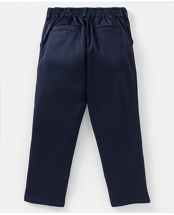Pine Kids Full Sleeves Knitted Party Suit with Bow- Navy Blue