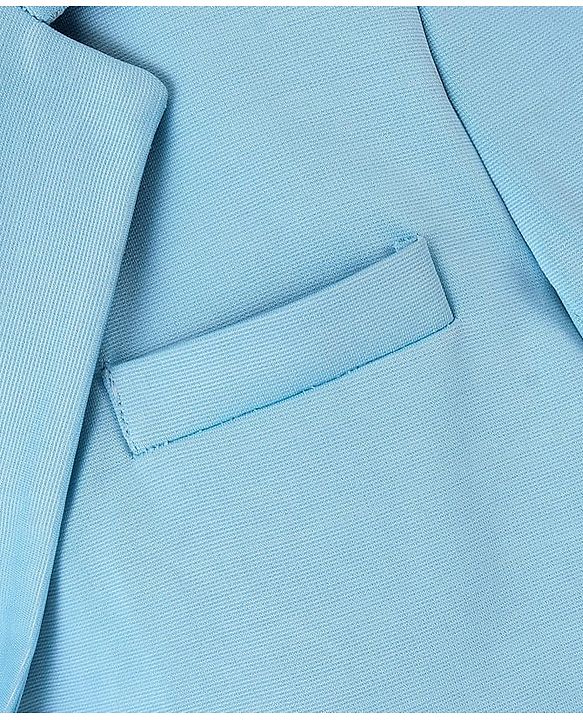 Pine Kids Knitted Full Sleeves Blazers - Light Blue