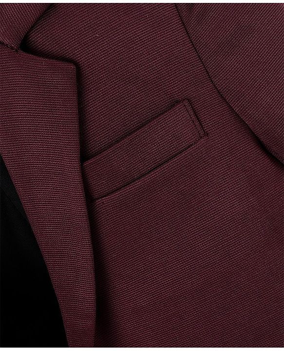 Pine Kids Full Sleeves Knitted Solid Color Blazer - Maroon