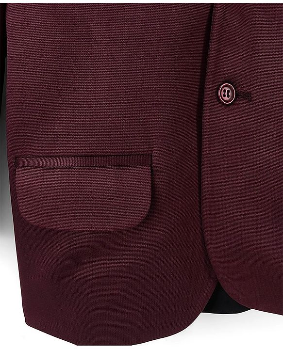 Pine Kids Full Sleeves Knitted Solid Color Blazer - Maroon