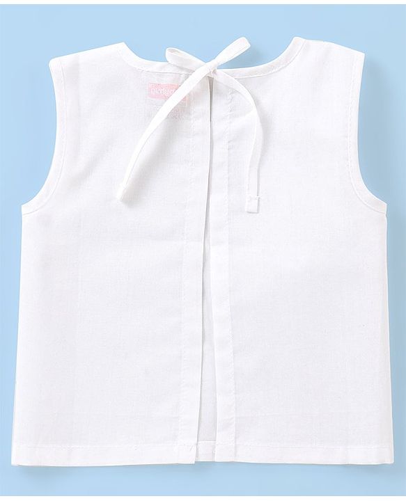 Babyhug 100% Cotton Sleeveless Jhabla with Back Knot Pack of 3 - White