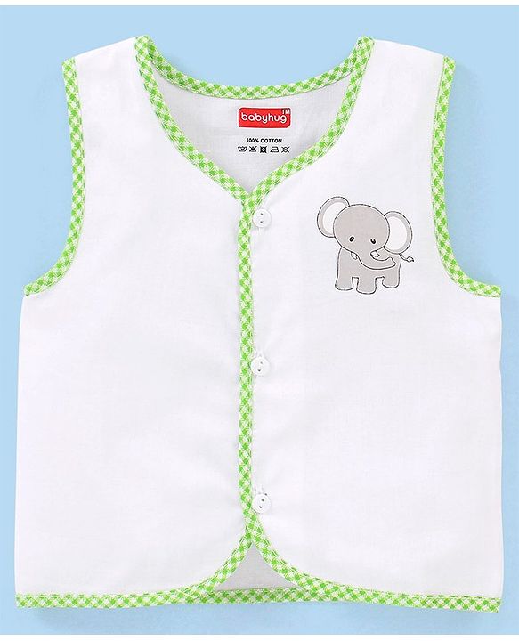 Babyhug 100% Cotton Front Open Jhablas Wild Animal Print Pack of 5 - White