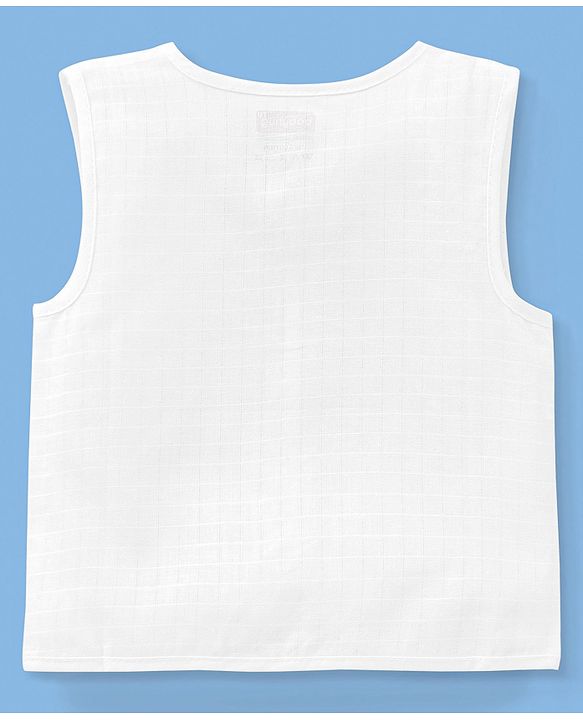 Babyhug 100% Cotton Sleeveless Jhablas Pack Of 3 - White