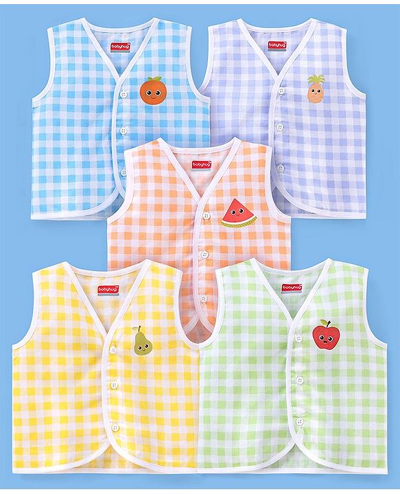 Babyhug Cotton Sleeveless Jhablas Pack Of 5 - Multicolor