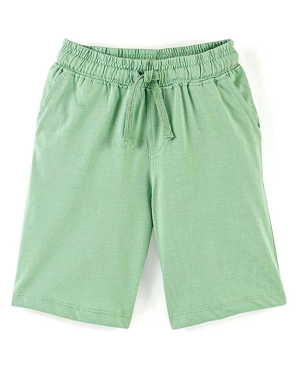Pine Kids 100% Cotton Knit Half Sleeves Nightsuit Trees Print - Green