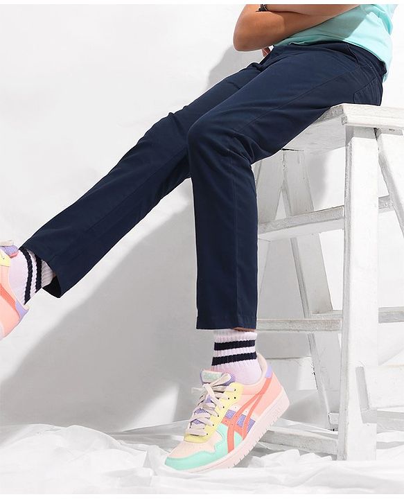 Pine Kids Cotton Woven Full Length Soft Hand Feel Formal Trouser with Stretch - Navy Blue