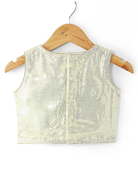 Babyhug Sleeveless Sequenced Choli With Gotta Patti Embroidered Lehenga And Dupatta- Mustard