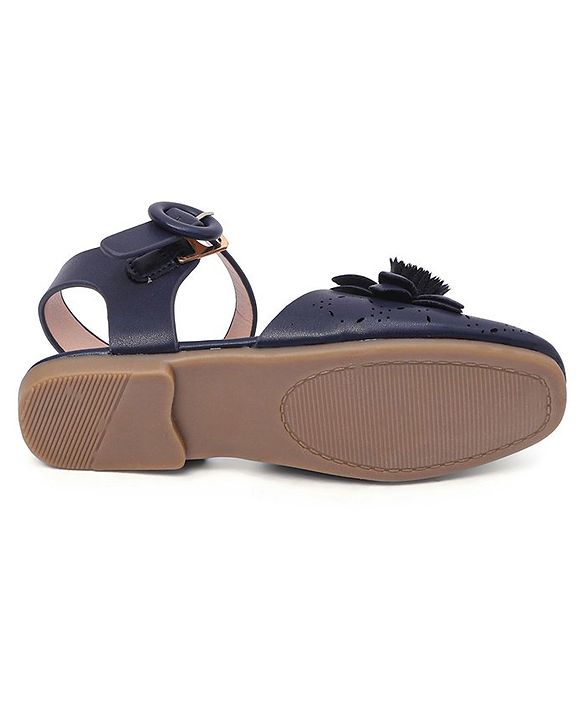 Cute Walk by Babyhug Bellies with Buckle Closure Floral Applique - Navy Blue
