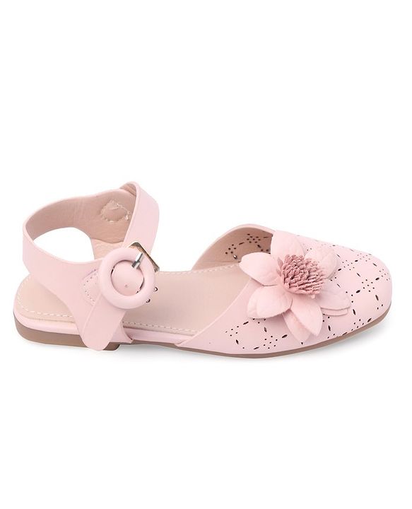 Cute Walk by Babyhug Bellies with Buckle Closure Floral Applique - Navy Blue