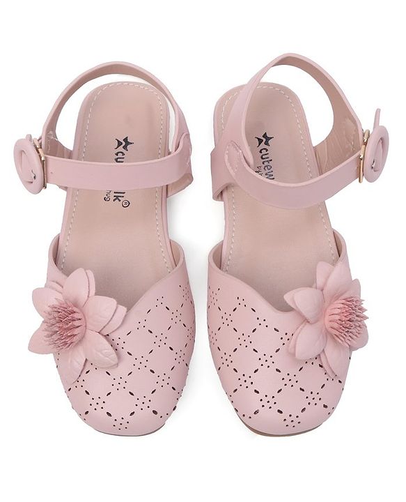 Cute Walk by Babyhug Bellies with Buckle Closure Floral Applique - Navy Blue
