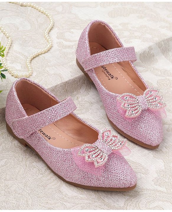 Cute Walk by Babyhug Bellies with Velcro Closure & Bow Applique - Pink