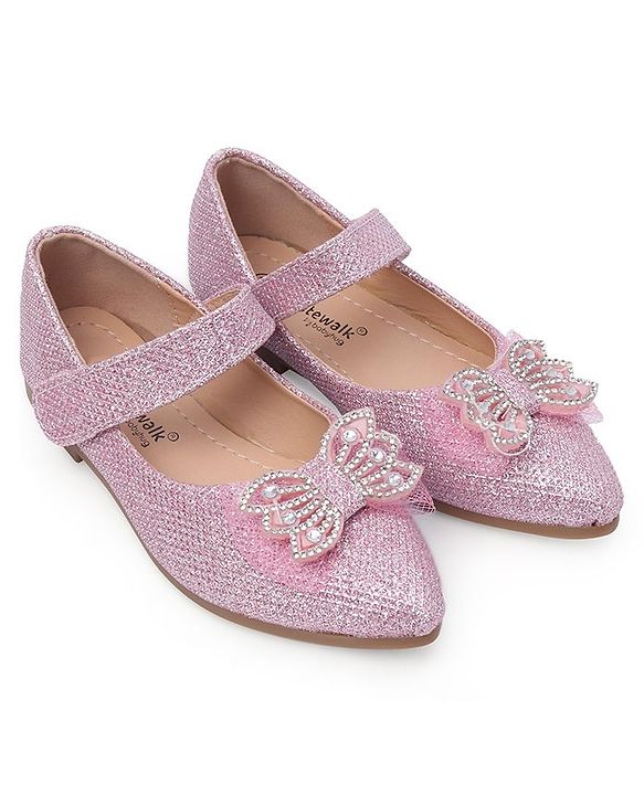 Cute Walk by Babyhug Bellies with Velcro Closure & Bow Applique - Pink