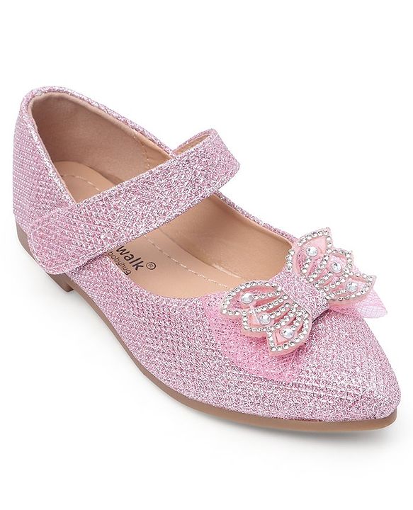 Cute Walk by Babyhug Bellies with Velcro Closure & Bow Applique - Pink