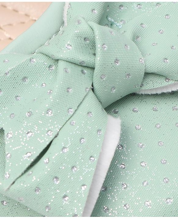 Cute Walk by Babyhug Bellies with Velcro Closure & Bow Applique - Green