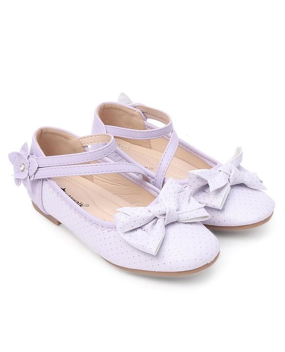 Cute Walk by Babyhug Bellies with Velcro Closure & Bow Applique - Purple