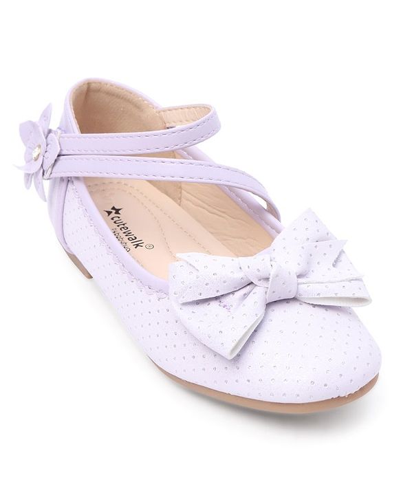 Cute Walk by Babyhug Bellies with Velcro Closure & Bow Applique - Purple