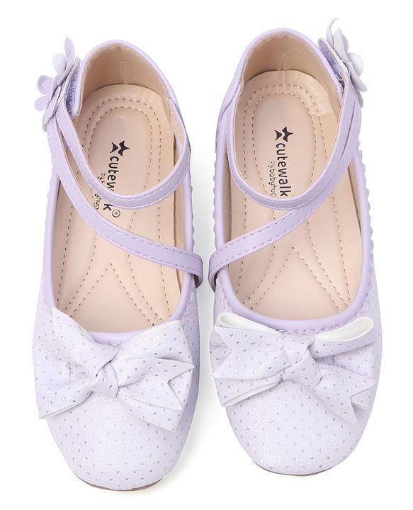 Cute Walk by Babyhug Bellies with Velcro Closure & Bow Applique - Purple