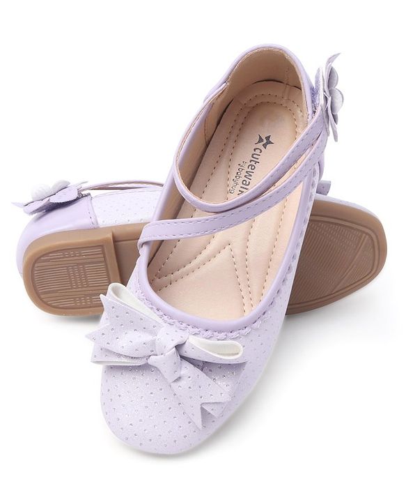 Cute Walk by Babyhug Bellies with Velcro Closure & Bow Applique - Purple