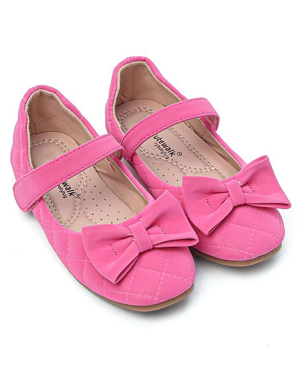 Cute Walk by Babyhug Bellies with Velcro Closure with Bow Applique - Pink