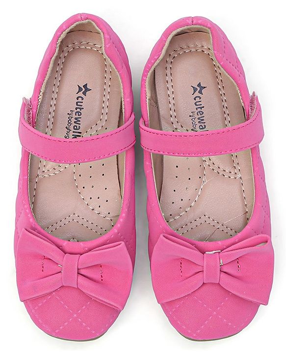 Cute Walk by Babyhug Bellies with Velcro Closure with Bow Applique - Pink