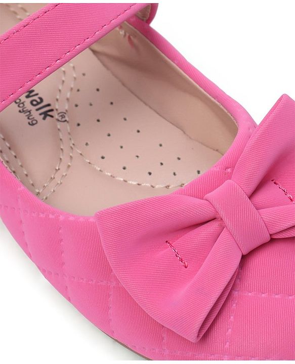Cute Walk by Babyhug Bellies with Velcro Closure with Bow Applique - Pink
