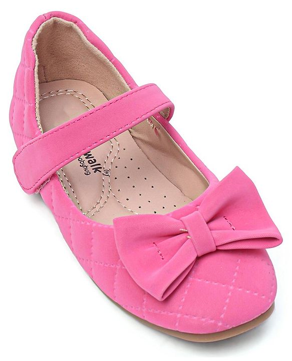 Cute Walk by Babyhug Bellies with Velcro Closure with Bow Applique - Pink