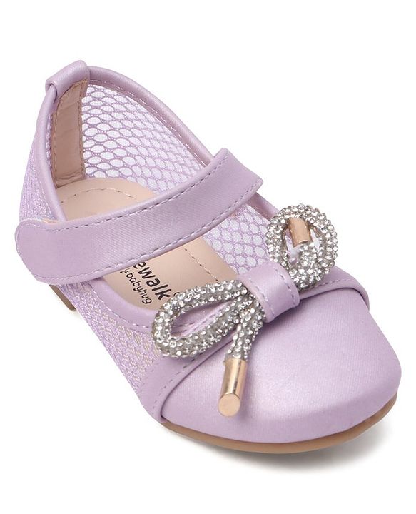 Cute Walk By Babyhug Bellies with Velcro Closure & Bow Applique - Pink