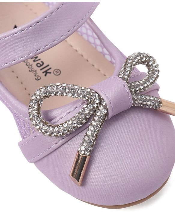 Cute Walk By Babyhug Bellies with Velcro Closure & Bow Applique - Pink