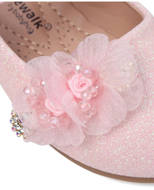 Cute Walk by Babyhug Bellies with Buckle Closure Floral Applique - Pink