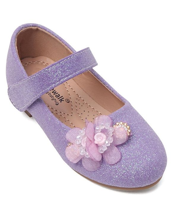 Cute Walk by Babyhug Bellies with Buckle Closure Floral Applique - Purple