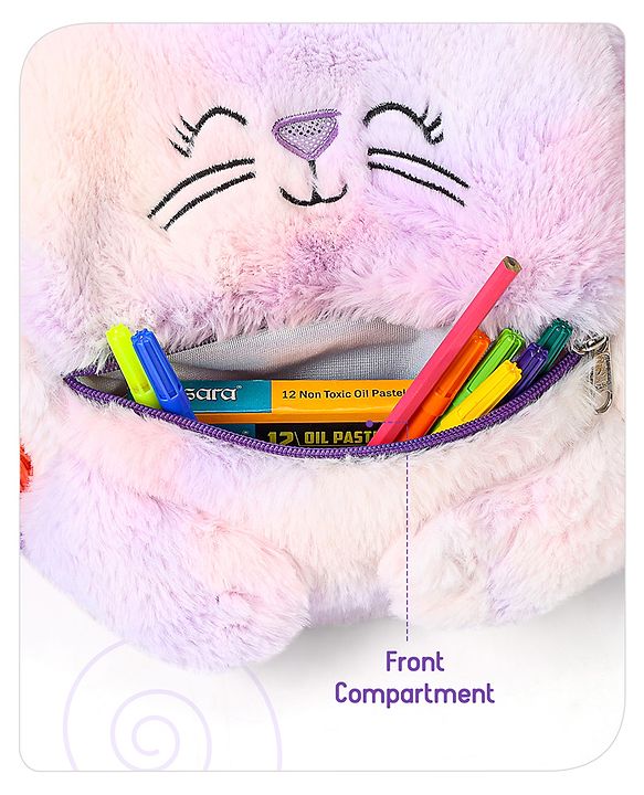 Babyhug Soft Plush Kids Rabbit School Bag Pink - 12 Inches