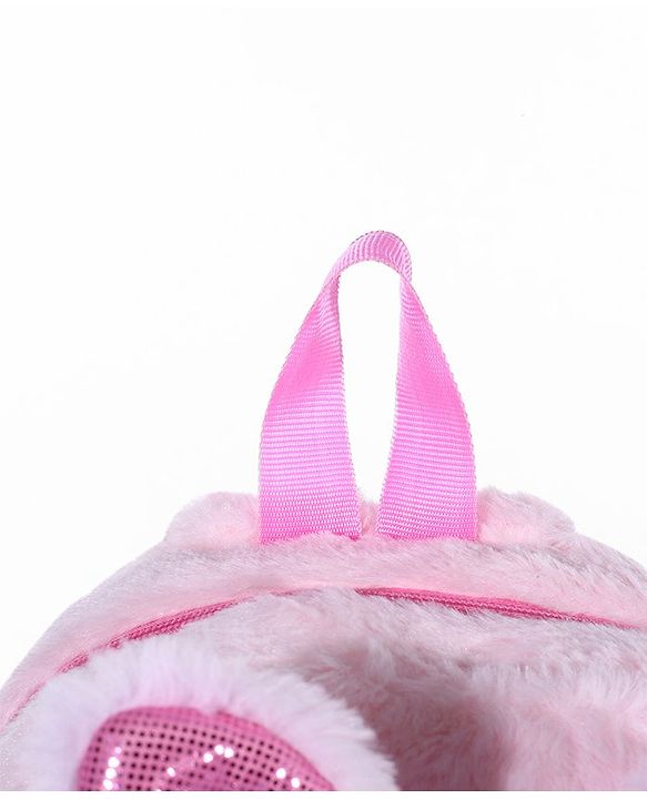 Babyhug Soft Plush Kids Rabbit School Bag Pink - 12 Inches