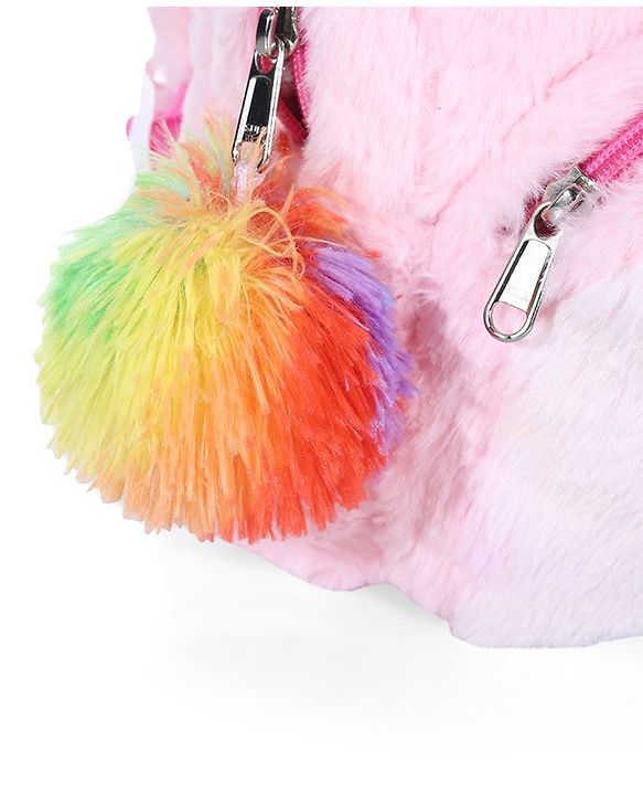 Babyhug Soft Plush Kids Rabbit School Bag Pink - 12 Inches