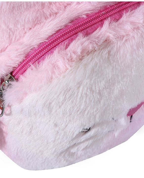 Babyhug Soft Plush Kids Rabbit School Bag Pink - 12 Inches
