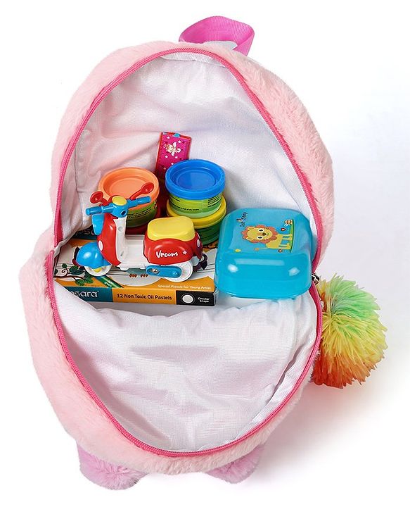 Babyhug Soft Plush Kids Rabbit School Bag Pink - 12 Inches