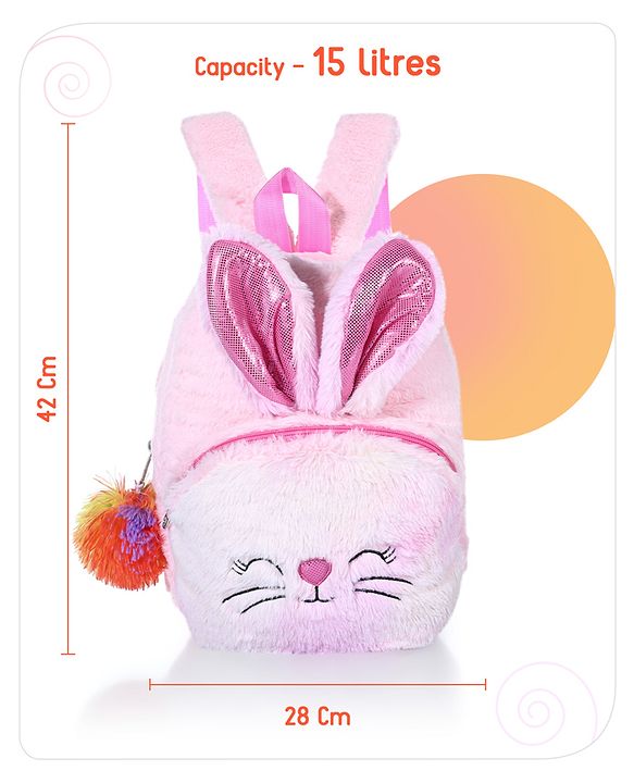 Babyhug Soft Plush Kids Kitten School Bag Purple - 12 Inches