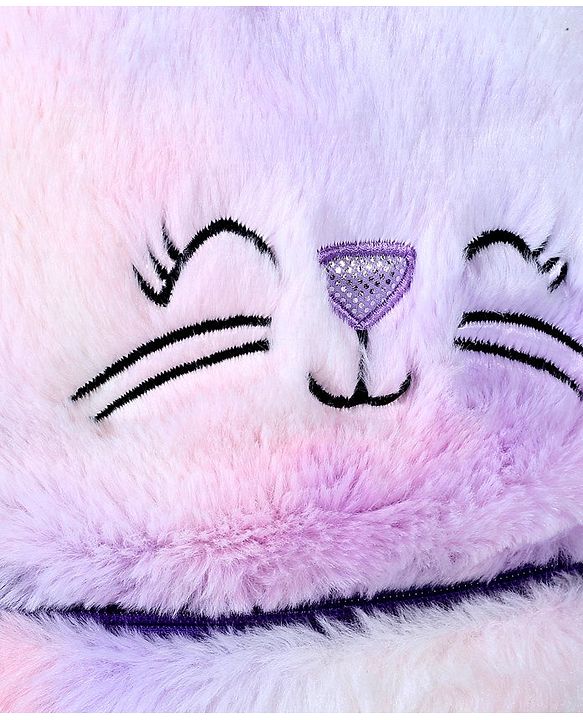 Babyhug Soft Plush Kids Kitten School Bag Purple - 12 Inches