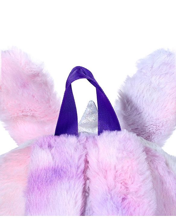 Babyhug Soft Plush Kids Kitten School Bag Purple - 12 Inches