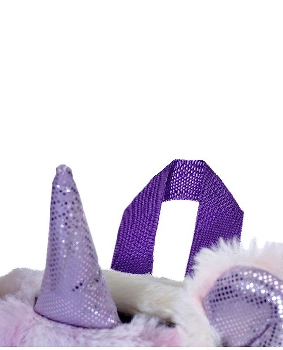 Babyhug Soft Plush Unicorn Twilight Sparkling Kids School Bag Purple & Pink - 12 Inches