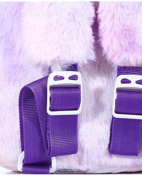 Babyhug Soft Plush Unicorn Twilight Sparkling Kids School Bag Purple & Pink - 12 Inches