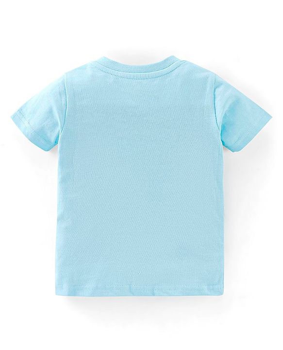 Babyhug Cotton Knit Half Sleeves T-Shirts with Dino Print Pack of 3 - White Blue & Green
